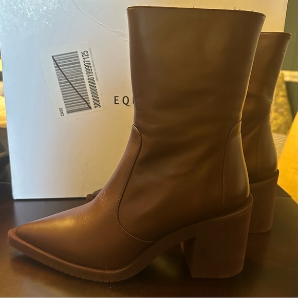 NWOB Free People EQUITARE Theo Leather Boots 38 US 7 Bordeaux Burgundy Pointed - Picture 4 of 11